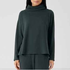 Eileen Fisher Cozy Funnel Neck Top Ivy Size 1X